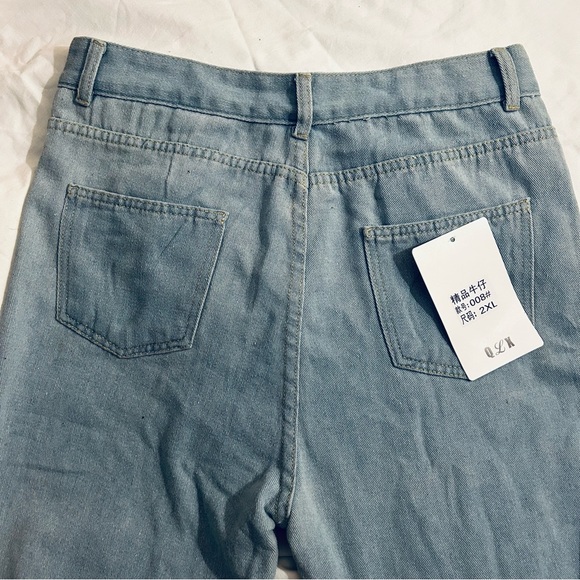 NWT Classic Light Blue Washed Wide Leg Jeans Waist 32 - Picture 4 of 5